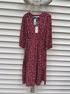 Mauvette Burgundy Floral Dress Top